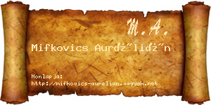 Mifkovics Aurélián névjegykártya